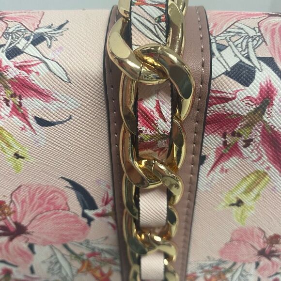 ALDO Glendaa Pink Floral Top Handle Shoulder Crossbody Tote Bag 9X4X9 SEE DESCR - Picture 8 of 14